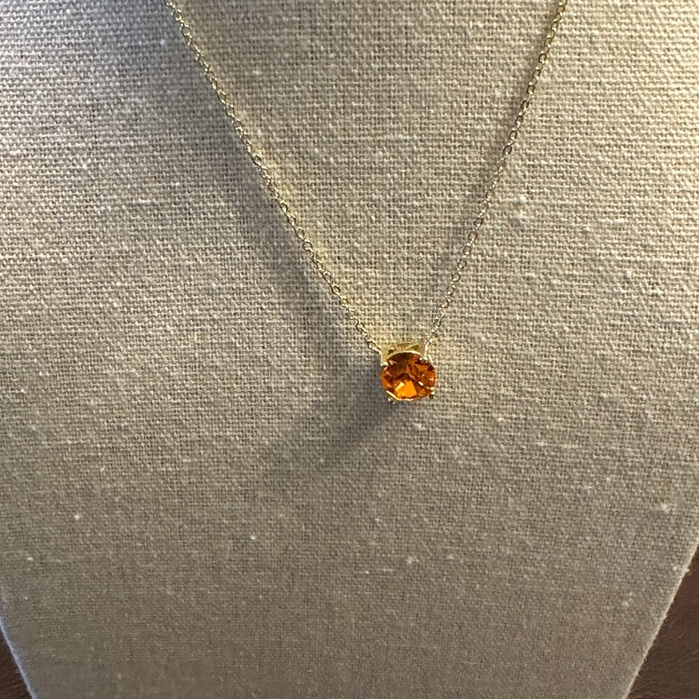 Park Lane Jewelry Impressions Necklace NEW! 3 ct CZ orange necklace gold chain